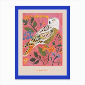 Spring Birds Poster Snowy Owl 4 Canvas Print