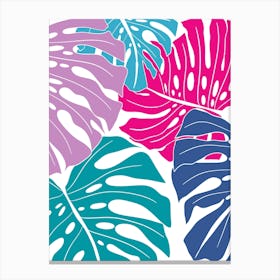 Bold Colours Monster Leaves Canvas Print