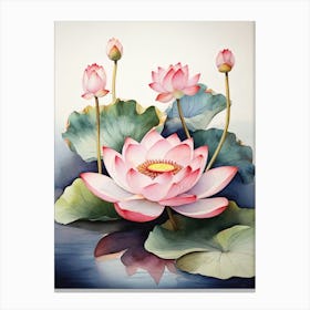 Colorful Lotus Flower Floral Art Canvas Print