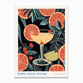 Fruity Art Deco Cocktail 1 Poster Canvas Print