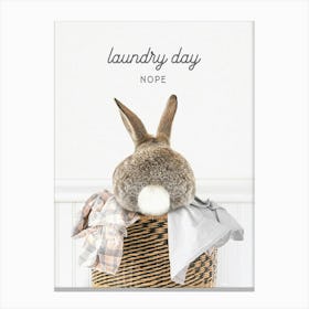 Bunny Laundry Day Nope Canvas Print