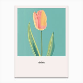 Tulip 3 Square Flower Illustration Poster Canvas Print