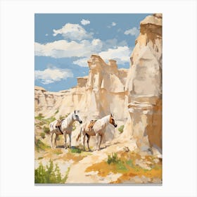 Horses Painting In Cappadocia, Turkey 3 Canvas Print
