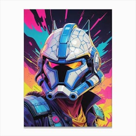 Captain Rex Star Wars Neon Iridescent Painting (26) Canvas Print