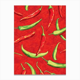 Chili Peppers Red Canvas Print