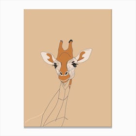 Giraffe - Boho, Line Art 4 Canvas Print