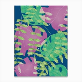 Pinkgreenleaves,nature,botanic,floral,flowers Canvas Print