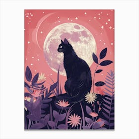 Black Cat In The Moonlight 3 Canvas Print