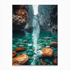 Water In A Canyon 1 Canvas Print