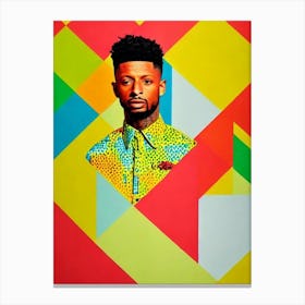 21 Savage Colourful Pop Art Canvas Print