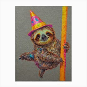 Birthday Sloth 3 Canvas Print