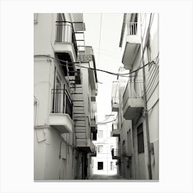 Malaga, Spain, Photography In Black And White 4 Canvas Print