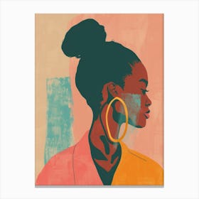 Portrait Of A Woman With Hoop Earrings Canvas Print