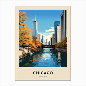 River Walk 6 Chicago Travel Poster Canvas Print