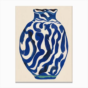 A Simple Blue Vase Painting Canvas Print