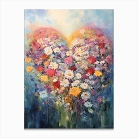 Daisy In Heart Formation 3 Canvas Print