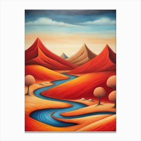 River In The Desert Canvas Print