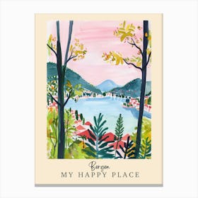 My Happy Place Bergen 4 Travel Poster Canvas Print