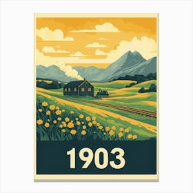 Aihrgdesign A Retro Poster Of A Peaceful 1903 Countryside Fea 260a2336 Bd18 4be9 B0d2 858aeafdfef6 3 Canvas Print