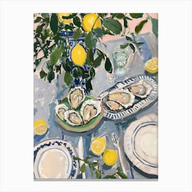 oyster picnic print Canvas Print