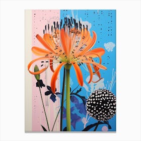 Surreal Florals Agapanthus 3 Flower Painting Canvas Print