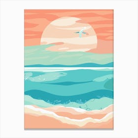 Pastel Beach Sunset Canvas Print