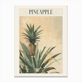 Pineapple Tree Minimal Japandi Illustration 4 Poster Canvas Print