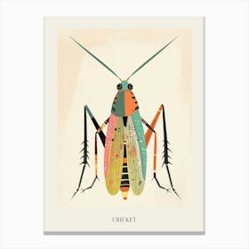 Colourful Insect Illustration Cricket 15 Poster Canvas Print