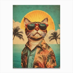 Vintage Retro Poster Cool Cat 11 Canvas Print