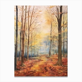 Autumn Forest Landscape Forest Of Dean England 2 Canvas Print