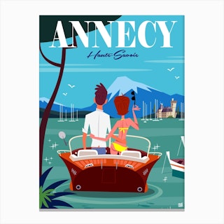 Annecy Poster Blue Canvas Print