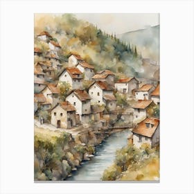 Village By The River Canvas Print