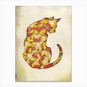 Cat Treat Inside The Shape Of A Sitting Cat Canvas Print