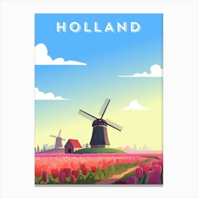 Amsterdam, Netherlands/Holland — Retro travel minimalist poster Canvas Print