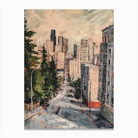 Watercolour Kitsch Cityscape 1 Canvas Print