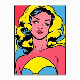 Retro Look Pop Girl Canvas Print