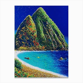 Fernando De Noronha Brazil Pointillism Style Tropical Destination Canvas Print