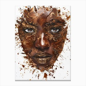 Gold Splashed Face Canvas Print