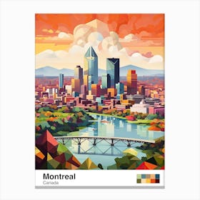 Montreal, Canada, Geometric Illustration 3 Poster Canvas Print