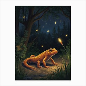 Lizard In The Forest Canvas Print