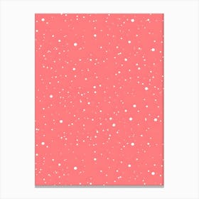 Snowflakes On A Pink Background Canvas Print