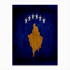 Kosovo Flag Texture Canvas Print