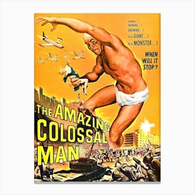 Horror Fantasy Movie Poster, The Colossal Man Canvas Print