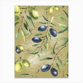 Olives On A Branch - olives poster, kitchen wall art Canvas Print