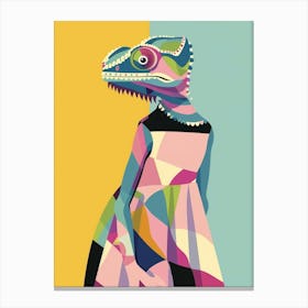 Chameleon In A Dress Modern Abstract Canvas Print