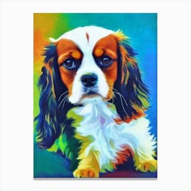 Cavalier King Charles 2 Spaniel Fauvist Style dog Canvas Print