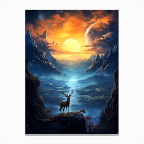 Deer In The Mountains 1 Canvas Print