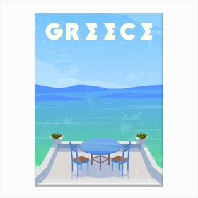 Greece — Retro travel minimalist poster Canvas Print
