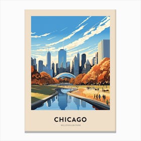 Millennium Park 7 Chicago Travel Poster Canvas Print