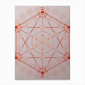 Geometric Abstract Glyph Circle Array in Tomato Red n.0110 Canvas Print